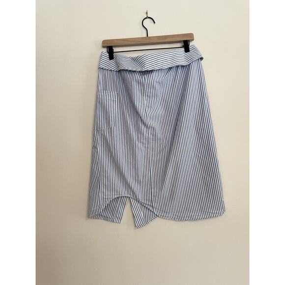 ZARA WOMAN SUMMER ASYMMETRICAL BLUE WHITE STRIPED 3067/406 2024 MIDI SKIRT Sz M - Picture 9 of 12